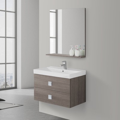 Mobile bagno moderno sospeso 2 cassetti