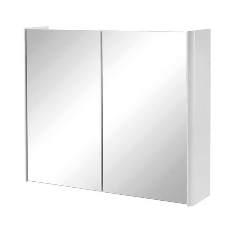 Mobile bagno sospeso 70 cm bianco lucido con armadietto a specchio Clip