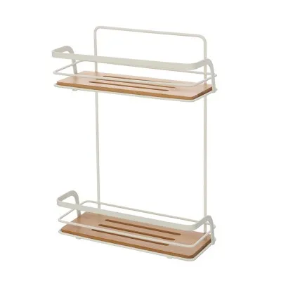 YUHIAKE Mensole da bagno senza foratura, 2 pezzi, mensola da doccia con 6  ganci rimovibili, mensola da bagno, mensola da bagno, mensola da parete per  bagno, WC, cucina, bianco : : Fai