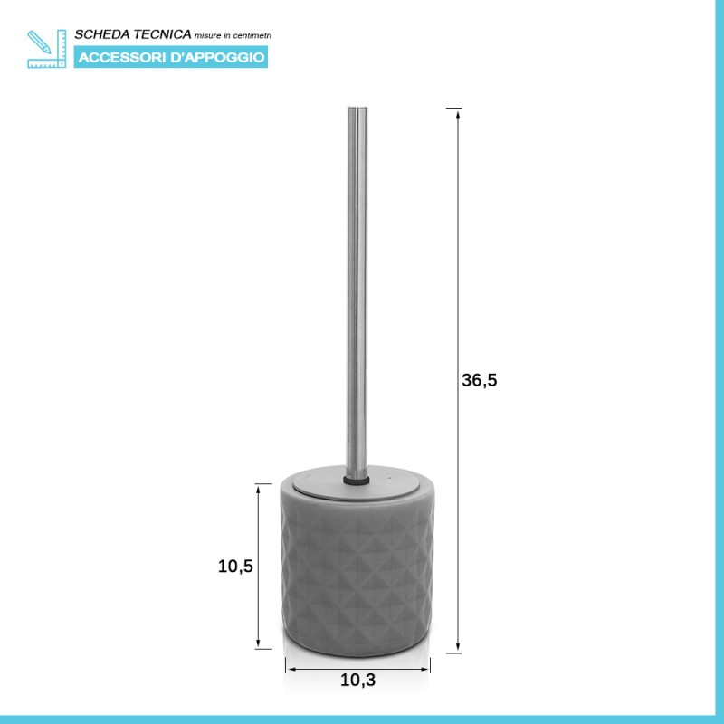 Porta scopino sospeso ABS nero - Linea G