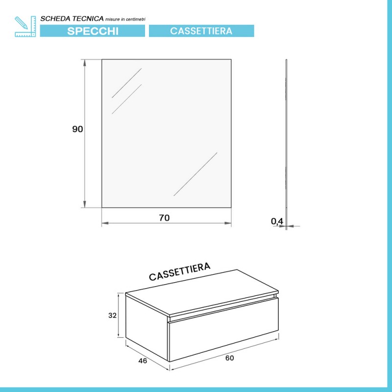 Mobile bagno sospeso 60 cm grigio perla lavabo 120 destro e