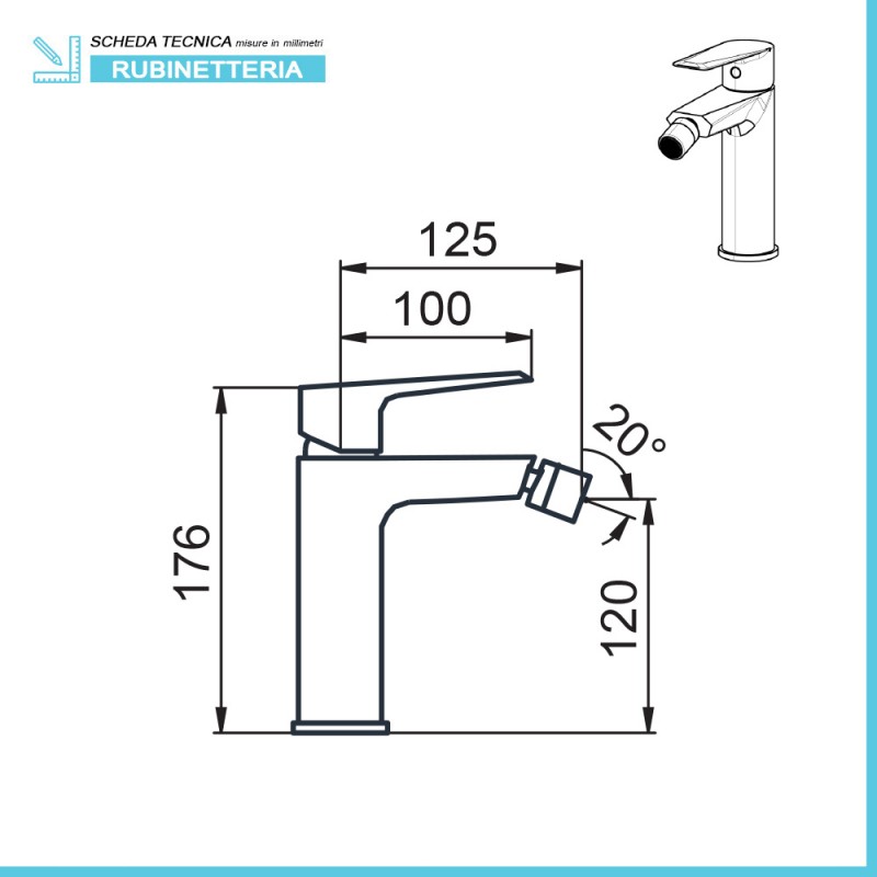 Rubinetto Miscelatore Monocomando Bidet Ottone Design Rotondo - Antilio