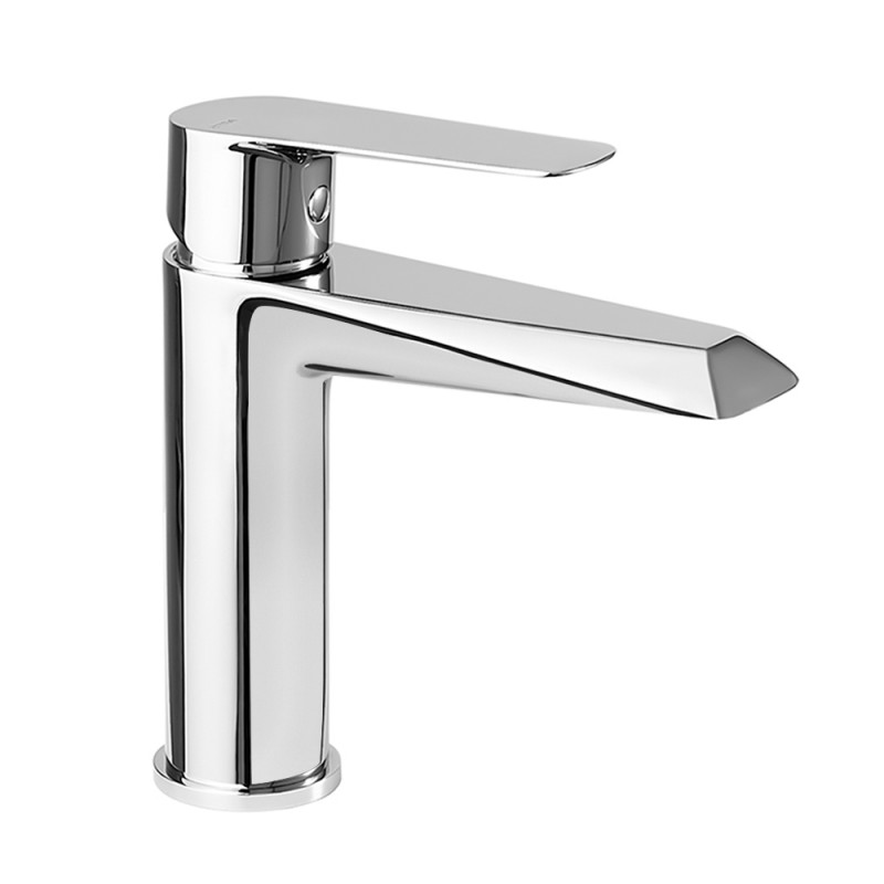 Miscelatore lavabo in ottone cromo con leva monocomando  Cristallo