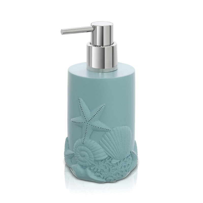 Dispenser sapone liquido da appoggio in resina acquamarina  Coral