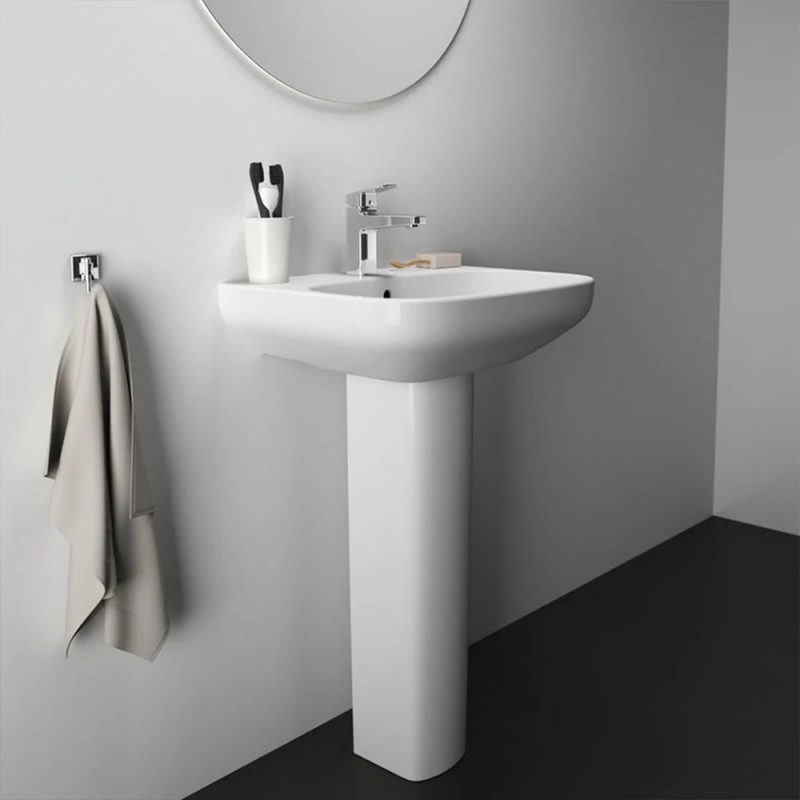 Lavabo Ideal Standard 55 cm con colonna in ceramica lucida  I.Life A 