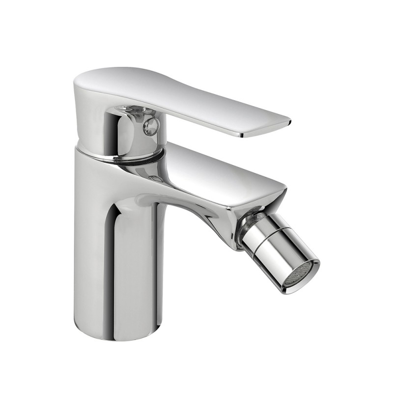 Miscelatore bidet Flat in ottone cromato con piletta click clack 