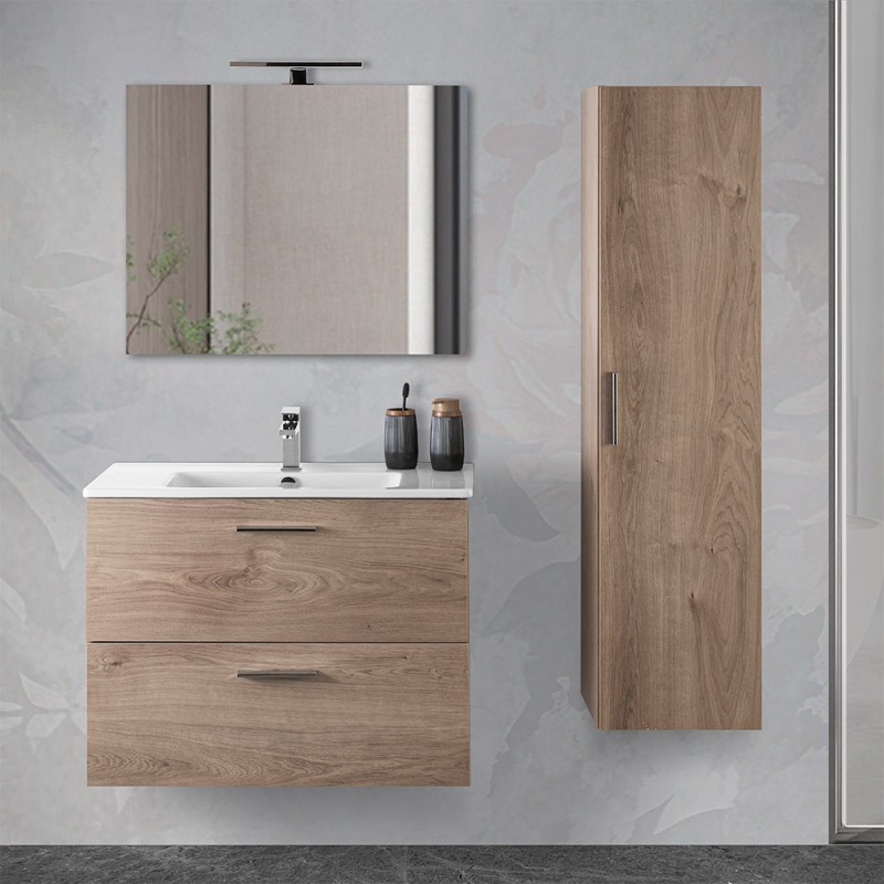 Set Bagno Completo IRIS 80 cm Tondo - Nero Opaco