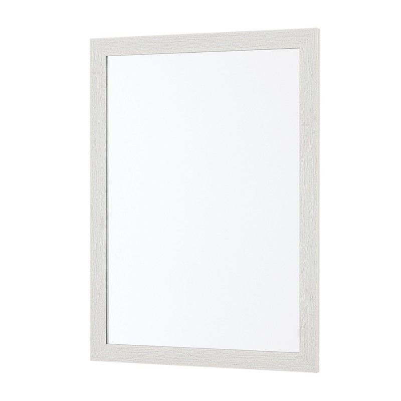 Specchio bagno 57x67 cornice bianco effetto legno reversibile Wood