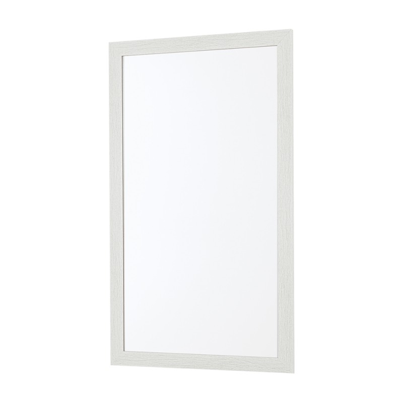 Specchio bagno 67x87 cornice bianco effetto legno reversibile Wood