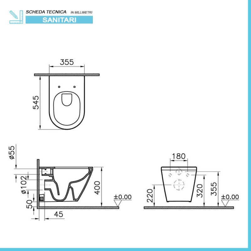 Patio vaso sospeso (53,5x36cm) senza sedile. Colore bianco 19492D-00