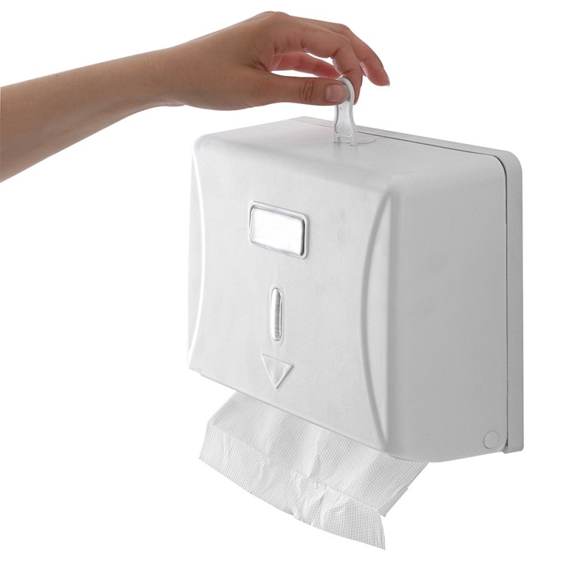Clean Village - Dispenser carta asciugamani piegata a Z, C ABS bianco