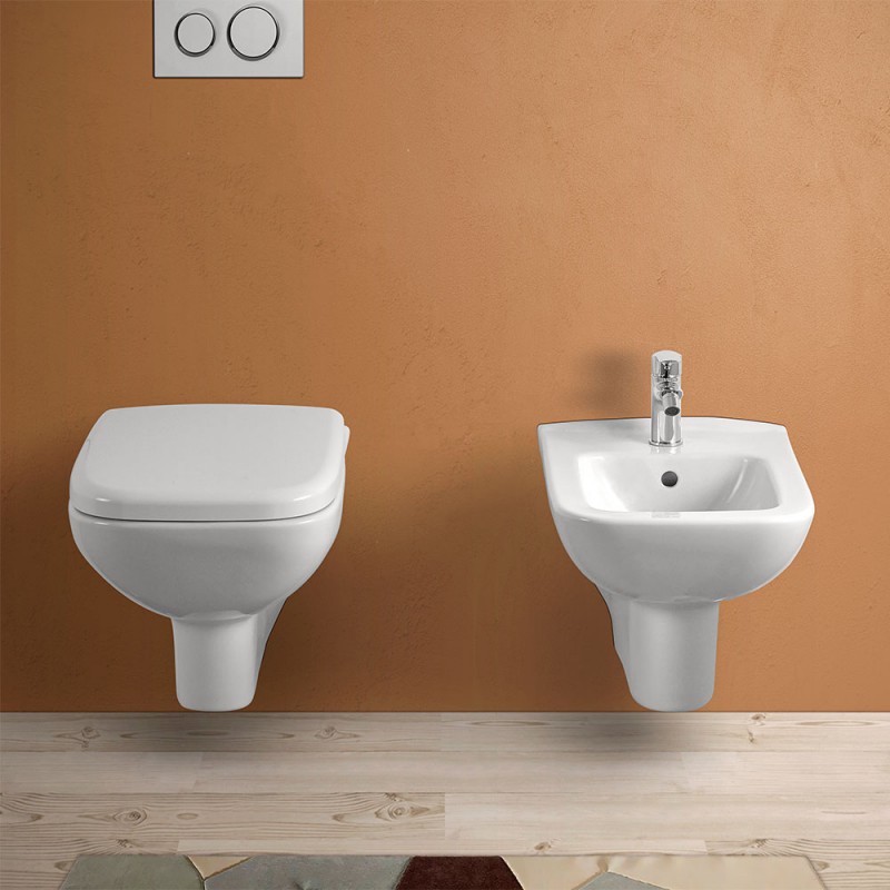 CLARY - Sanitari bagno sospesi vaso Rimless coprivaso soft close bidet