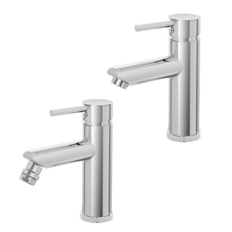 Set miscelatori lavabo e bidet cromato lucido con piletta click-clack  York