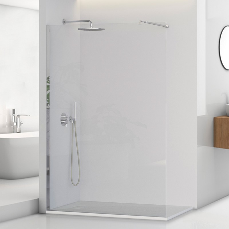 Doccia Walk-In 90 cm trasparente 8 mm profilo cromo H 200 cm  Tay