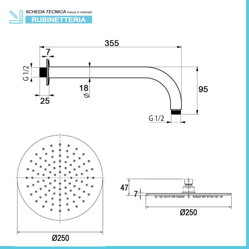 Termoarredo design Nero opaco 600x1500 Interasse 550 mm con Kit valvole