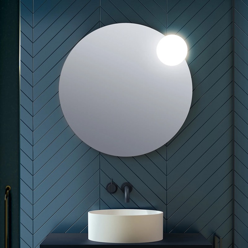 Specchio bagno LED 105x70 cm con lampada 80 cm