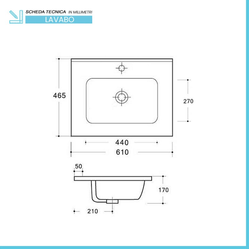 Mobile da bagno Evelis L60cm Bianco