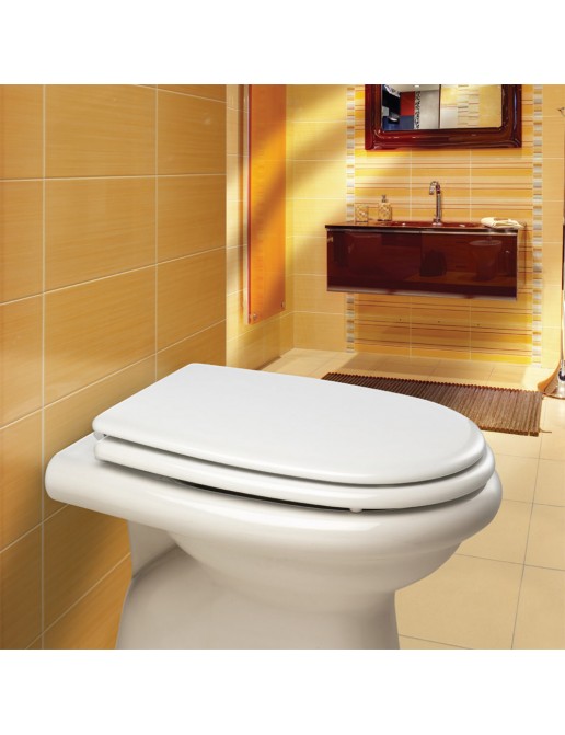 Sedile Wc Dedicato Cesame Aretusa In Legno Bianco Con Cerniere