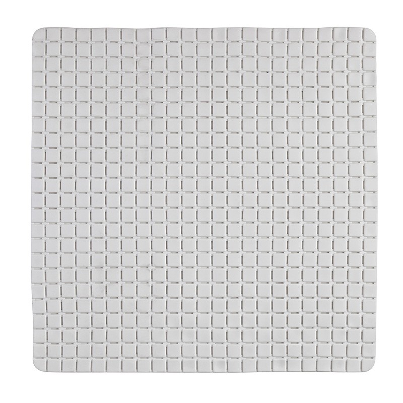 Tappeto Antiscivolo in PVC per Doccia Mosaico Bianco 54x54 cm