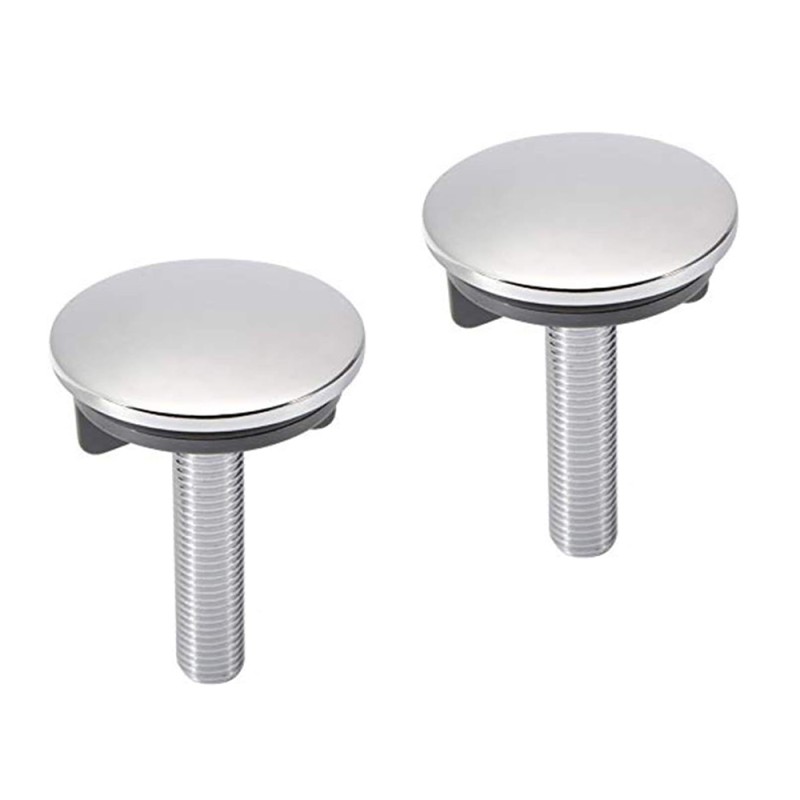 Coppia tappi copriforo 47 mm in acciaio cromato per lavabo e bidet