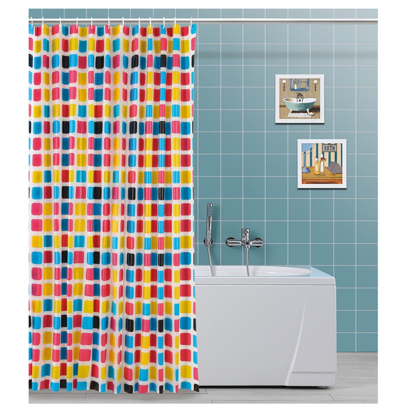 Tende Per Doccia Bagno.Tenda Per Doccia In Vinile 120 X 200h Cm Multicolor Bagno Moderno