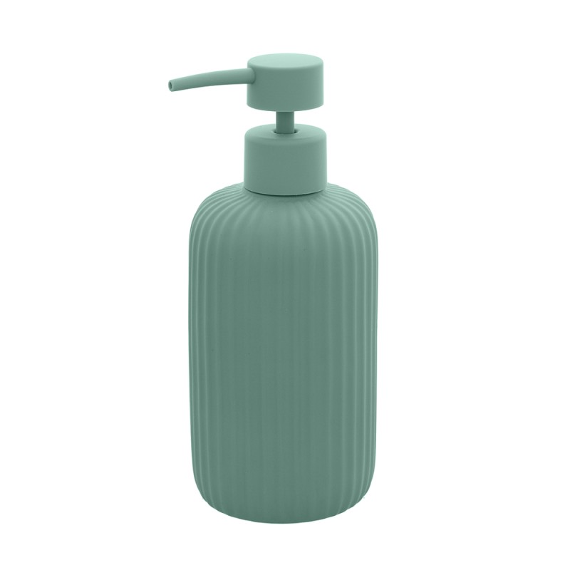 Dispenser sapone verde in ceramica soft touch capienza 330 ml Spring