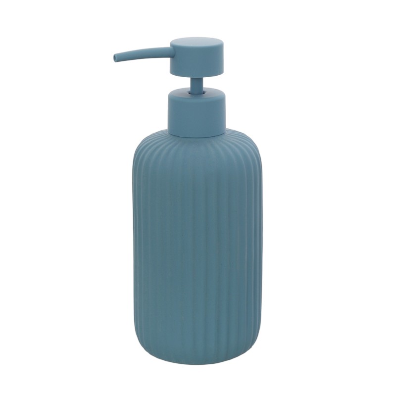 Dispenser sapone blu in ceramica soft touch capienza 330 ml Spring