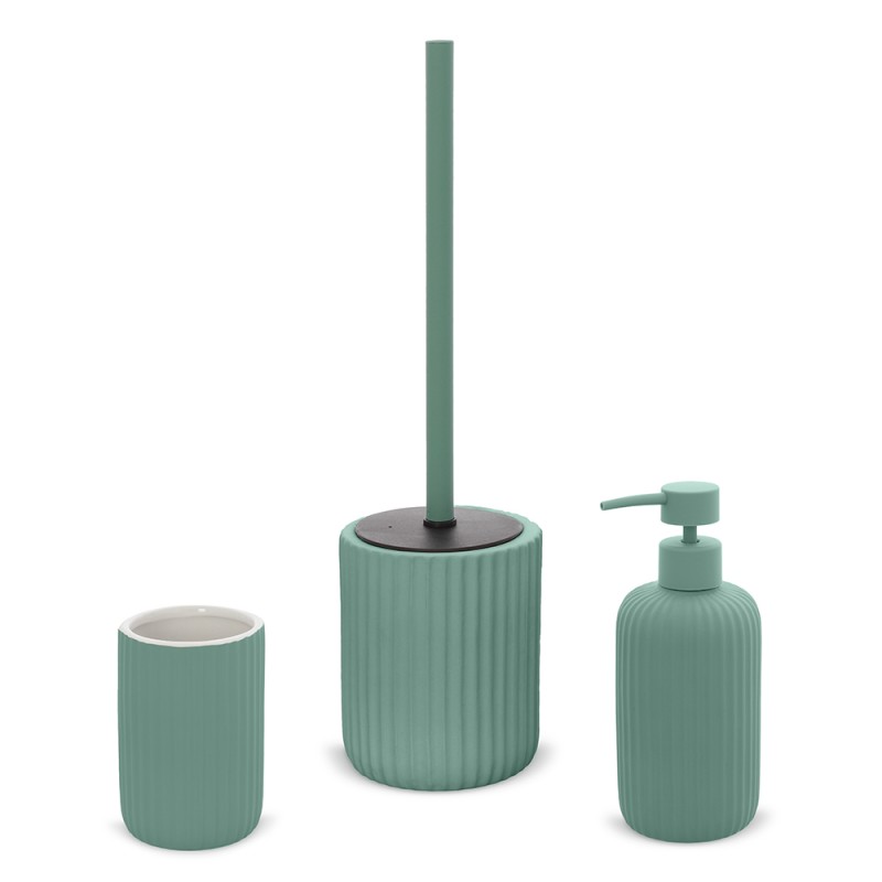 Set accessori bagno 3 pezzi in ceramica verde soft touch Spring