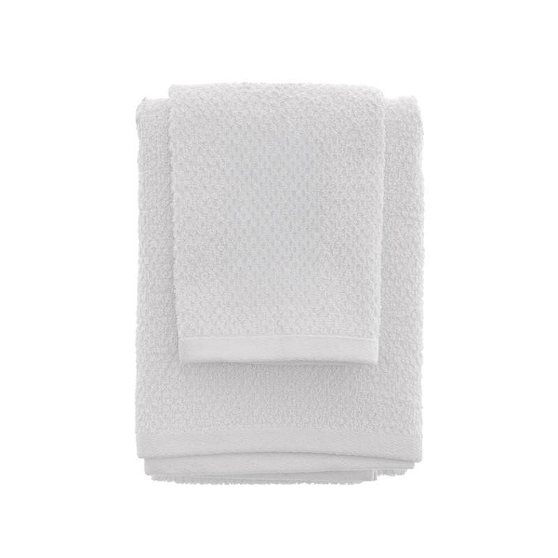 Set asciugamani bagno bianco per viso e ospite in cotone puro Spring