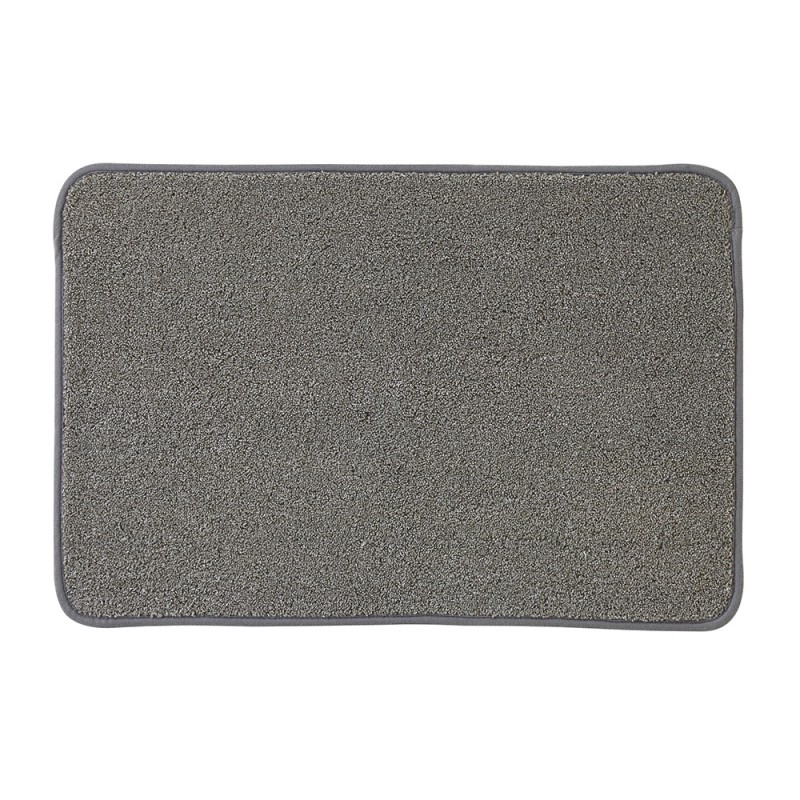 Tappeto bagno grigio 60x40 cm in microfibra antiscivolo Spring