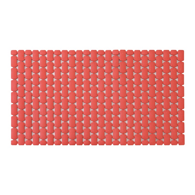 Tappetino antiscivolo doccia rosso 40x73 cm in plastica Spring