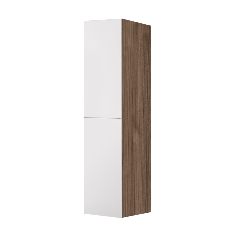 Colonna per lavanderia H 180 cm effetto legno e ante in bianco Wanda