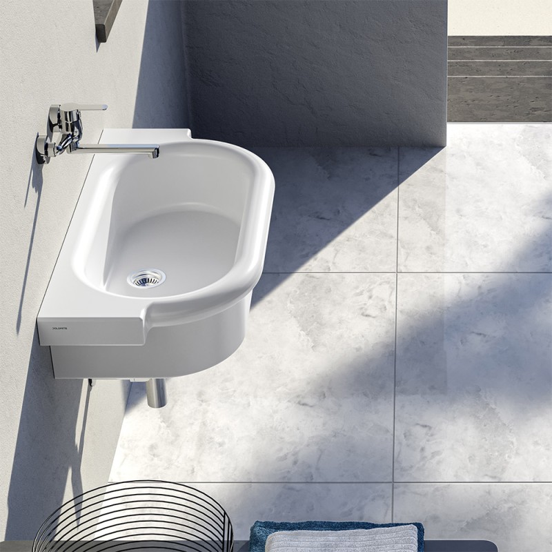 Lavabo a canale 90x45 modello Kenia in ceramica d’appoggio o sospeso