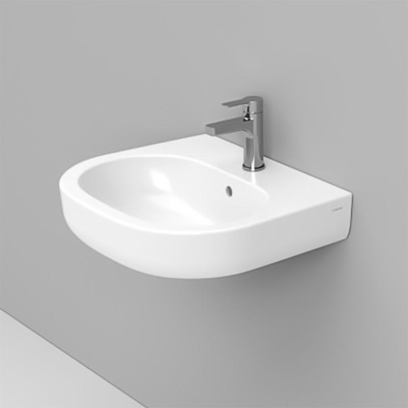 Lavabo sospeso 68x48 cm linea Mirto con troppo pieno e foro rubinetto