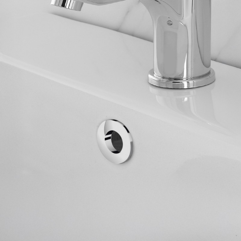 Ghiera con foro cromata per troppo pieno lavabo e bidet da 24 o 28 mm