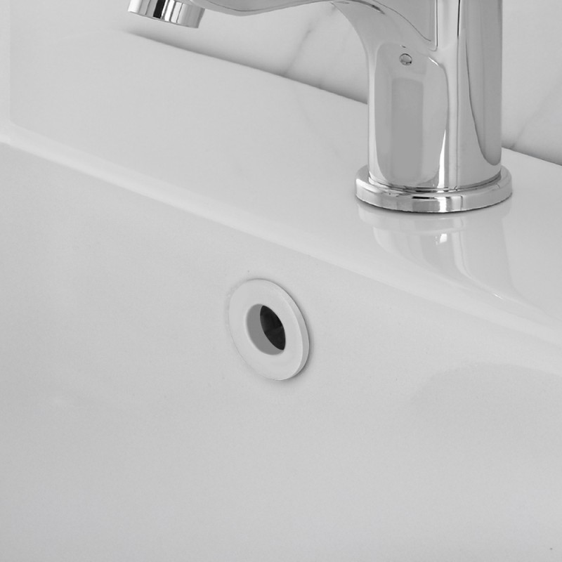 Ghiera con foro bianca opaca troppo pieno lavabo e bidet da 24 o 28 mm