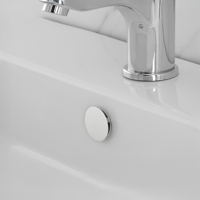 Tappo copriforo bianco opaco troppo pieno lavabi e bidet da 24 o 28 mm