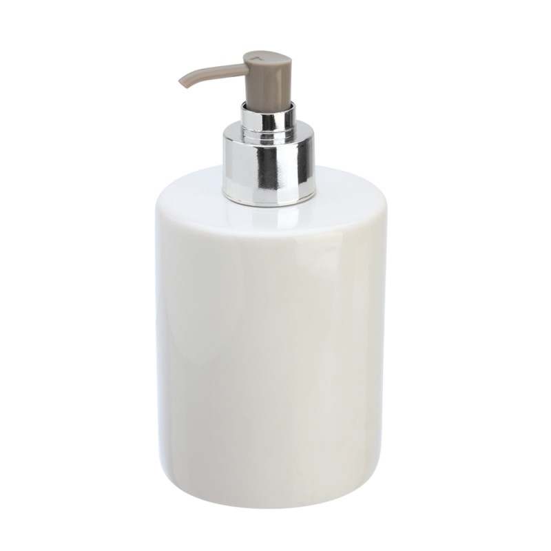 Dispenser sapone liquido in ceramica bianca linea Cily