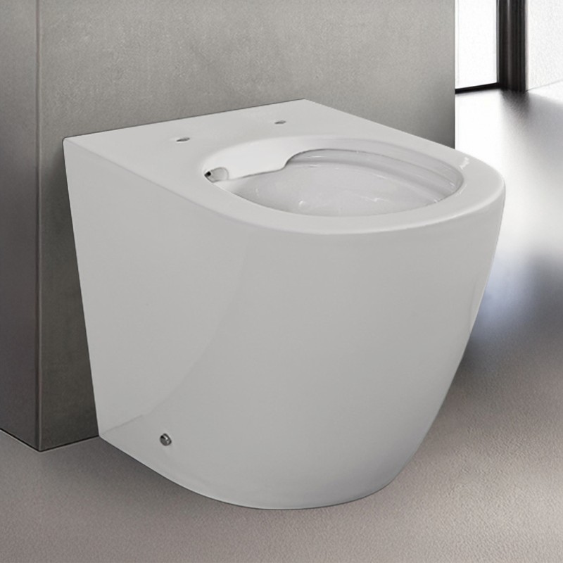 Wc filomuro Rimless in ceramica bianco lucido serie Tokyo 