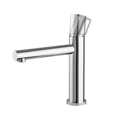 Gruppo lavabo cromo senza leva in acciaio inox Gemini