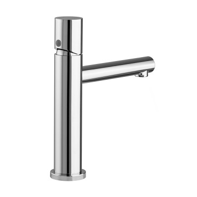 Miscelatore lavabo cromo con manopola girevole in acciaio inox Gemini