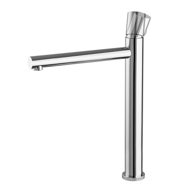 Gruppo lavabo alto cromo senza leva in acciaio inox Gemini