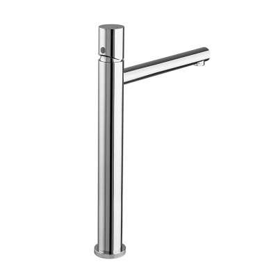 Miscelatore lavabo alto cromo con maniglia girevole in acciaio inox Gemini