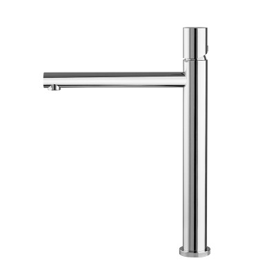 Rubinetto monocomando lavabo alto cromo senza leva in acciaio inox Gemini