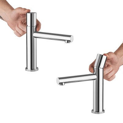 Set rubinetti lavabo e bidet cromo senza leva in acciaio inox Gemini