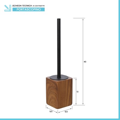 Scheda tecnica Porta scopino wc in poliresina dall’effetto legno Radici