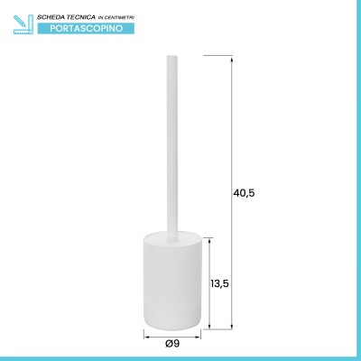 Scheda tecnica Porta scopino wc in poliresina bianca Marica