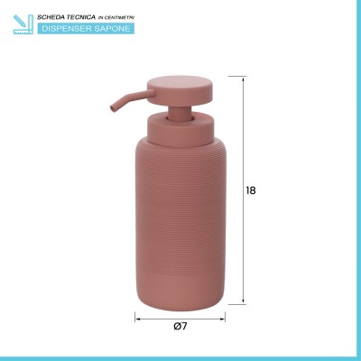 Scheda tecnica Dispenser sapone liquido in poliresina terracotta Marica