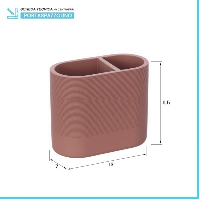 Informazioni tecniche Set accessori bagno 2 pezzi in poliresina terracotta Marica