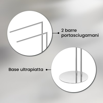 Informazioni Piantana portasciugamani da appoggio in acciaio cromato Fusion